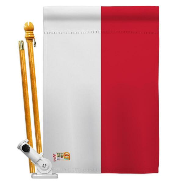 Cosa 28 x 40 in. Monaco Flags of the World Nationality Impressions Decorative Vertical House Flag Set CO4120314